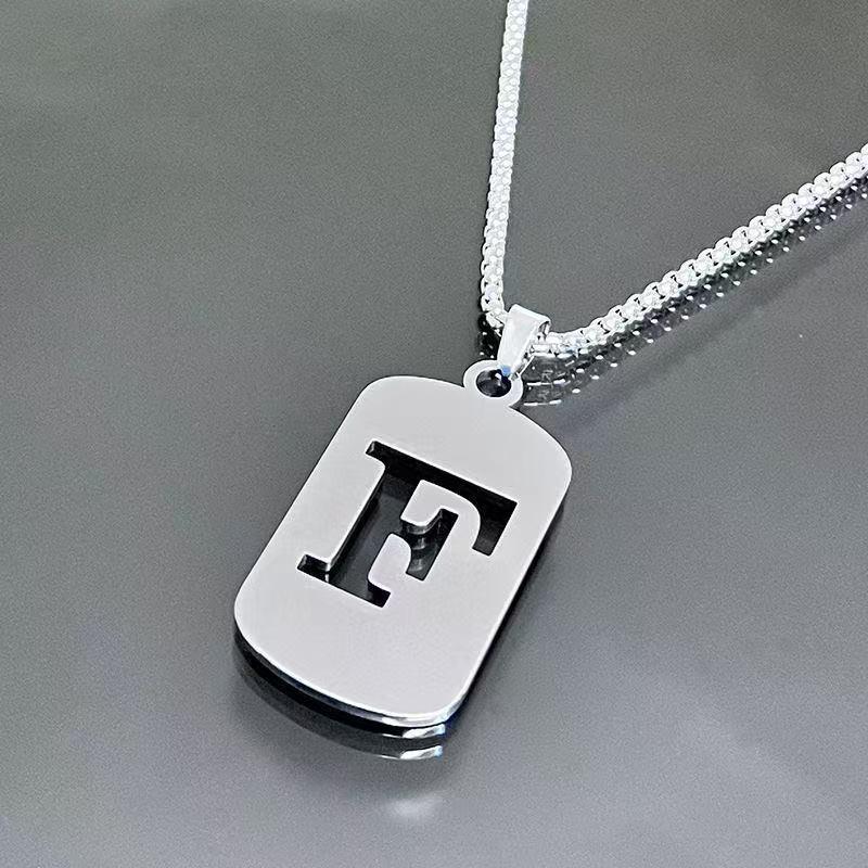 Simple Titanium Steel 26-Letter Necklace for Men and Women - Trendy Minimalist Design