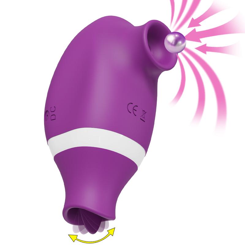Sucking Licking Vibrator 2 in 1 Tongue Licking Clitoris Nipples Sucker Massager for Women Vacuum Stimulator Sex Toys Adult Goods