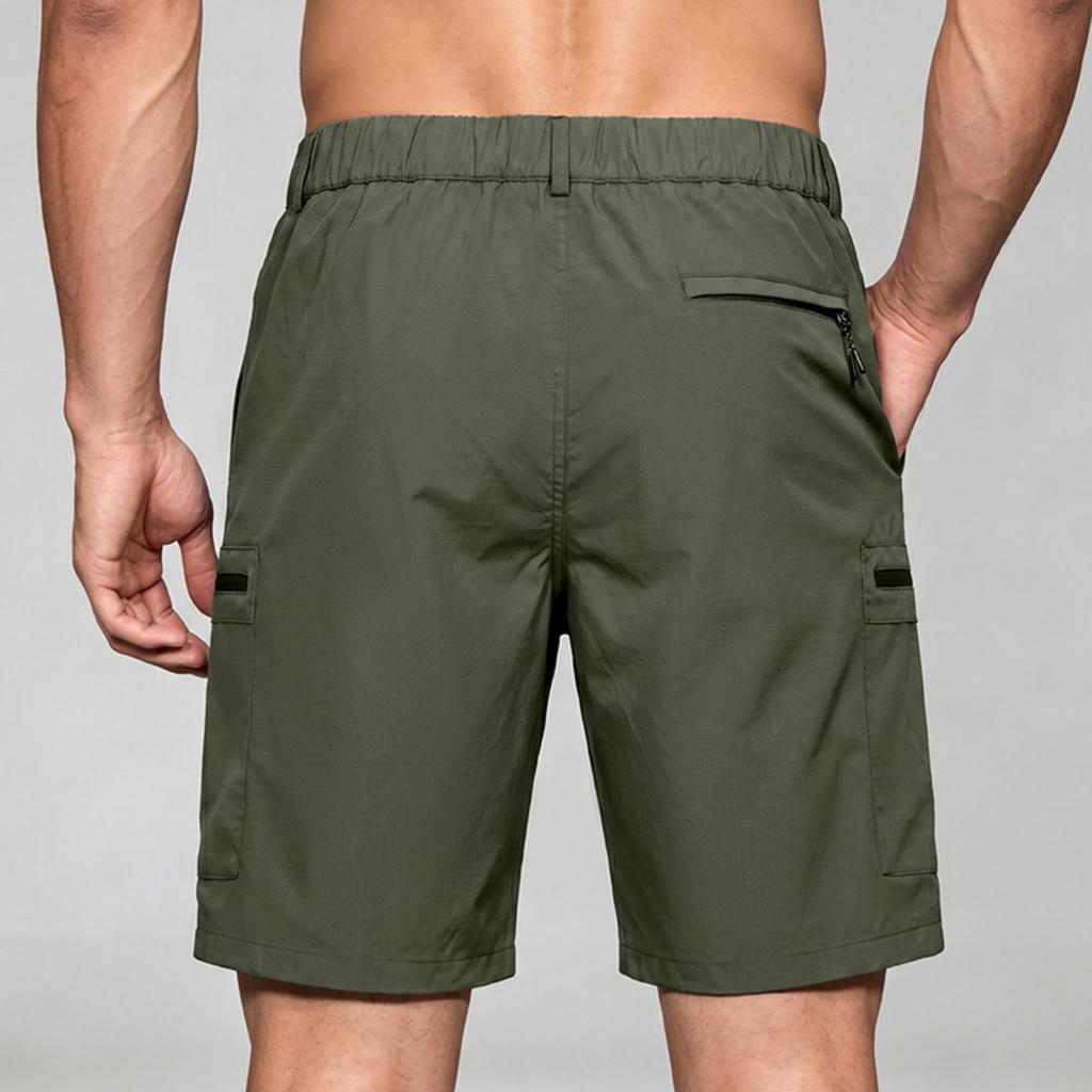Men's Casual Drawstring Waist Lightweight Stretch Athletic Shorts with Zip Pockets Comfortable Fit Breathable Fabric