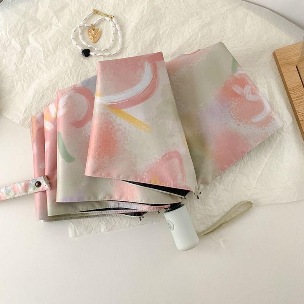 Oil Painting Style Sunshade Umbrella UV Protection Dual Use Umbrella  Travel