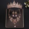 Shiny Bridal Jewelry Sets Baroque Style Crystal Headdress Tiara Earrings Necklace  Pageant