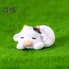 6Pcs Mini Dairy Cow Figurine Resin Tiny Cattle Ornament Miniature Animal Statue Toy Fairy Garden Microlandscape Desktop Decoration