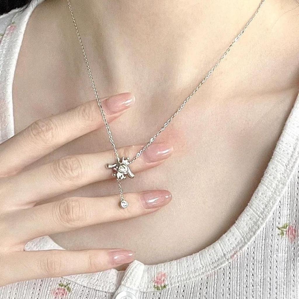 Halskette mit Quaste und Cartoon-Motiv „Yugui“ im Ins-Stil, modisch, luxuriös, Klemmverschluss, verstellbar, Geschenk für Freundinnen