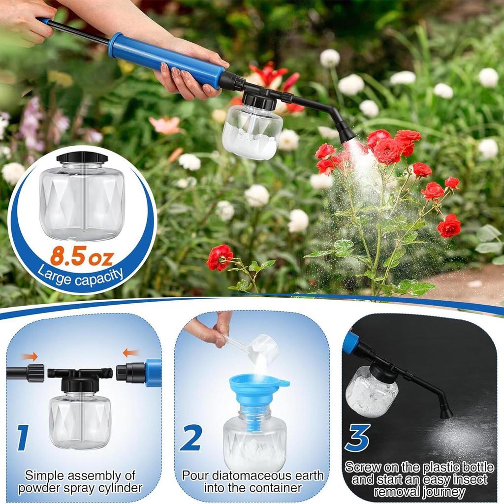 Agricultural fruit tree pollen pollinator horticultural powder dispenser Diatomaceous Earth Duster Garden pollination tool