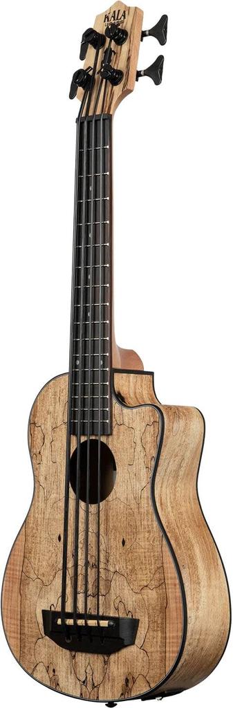 KALA U Bass Ukulele Base Spalted Maple Spalted Maple Body Cutaway UBASS-SP-MAPL-FS (Case Included) []