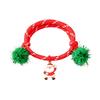 Charming Christmas Stocking Stuffer Bracelets, Red Green String Bracelet, Adjustable Rope Bracelet with Holiday Party Jewelry Charm And Tinsel