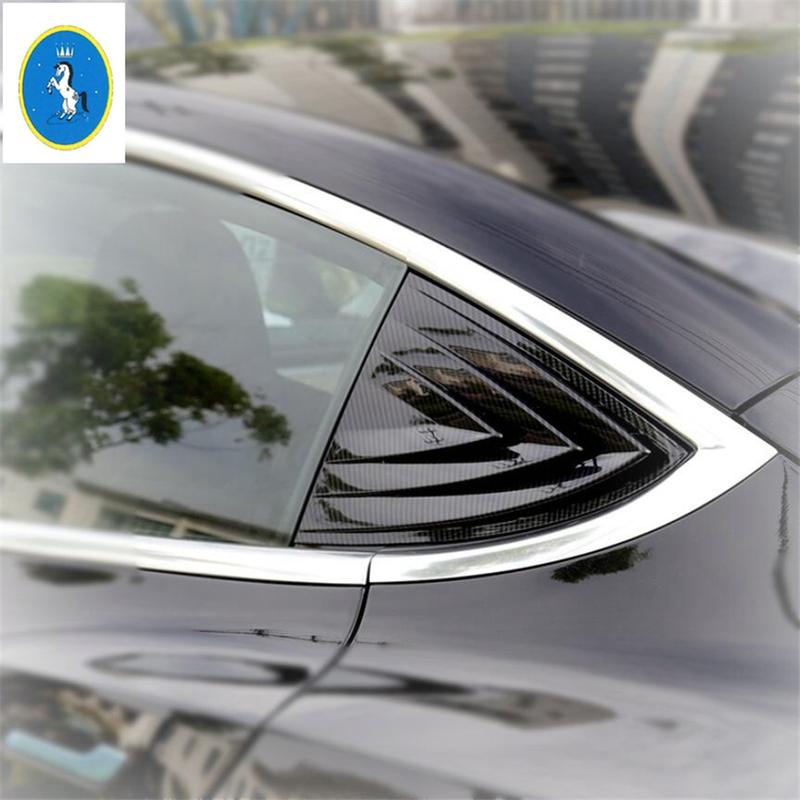 Rear Louver Shutter Spoiler C Column Triangle Wing Window Protect Cover Trim For Tesla Model 3 2018 -  Accessories Exterior