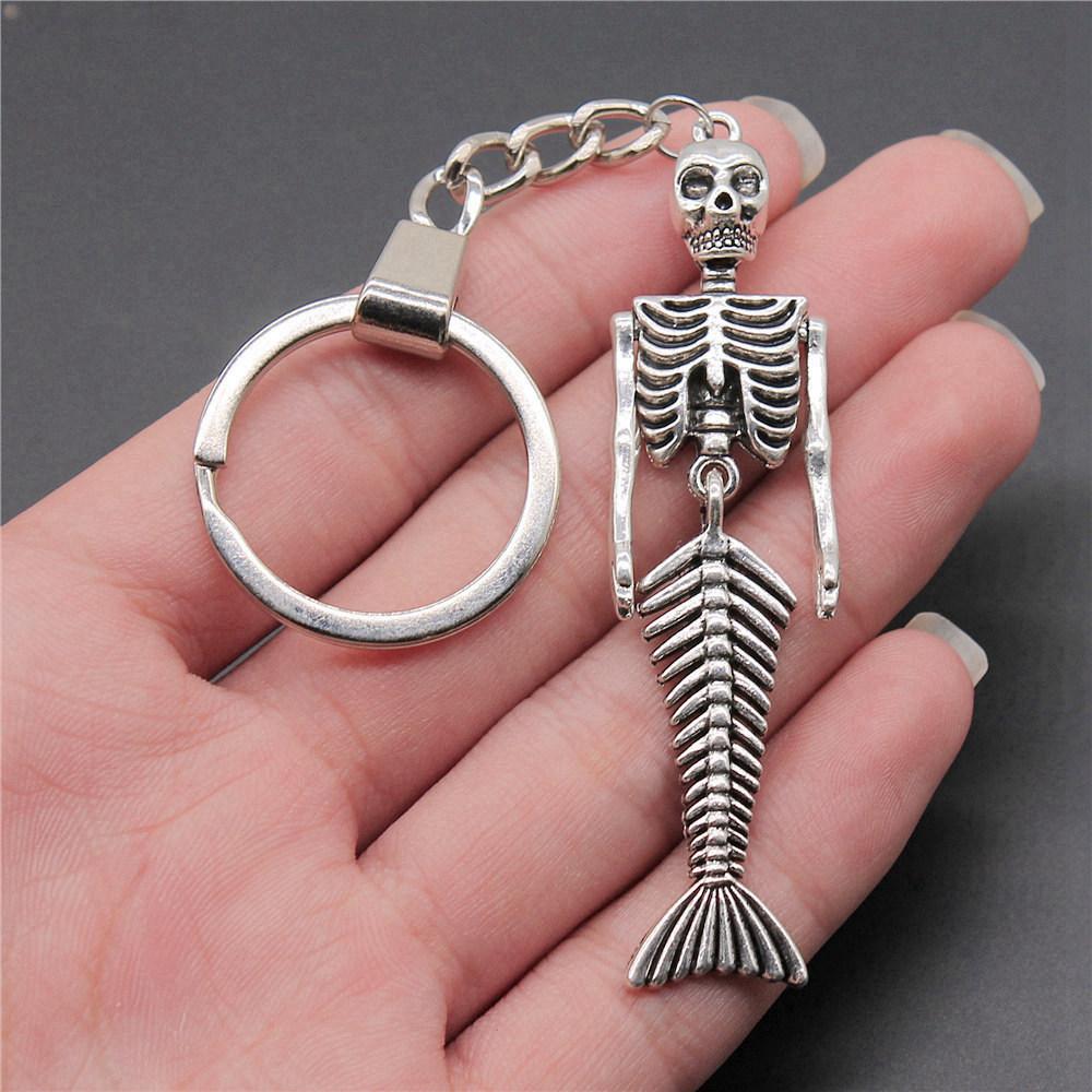 Marine Life Turtle Ocean Creature Pendant Antique Bronze Metal Keychain with 30mm Ring for Men Fashion Gift