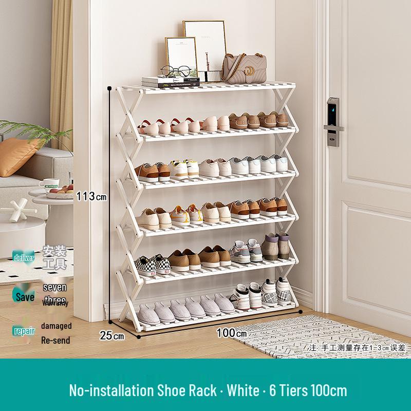 Compact Foldable Shoe Rack: Multi-Layer, No-Install, Space-Saving Storage for Indoor Entrances.