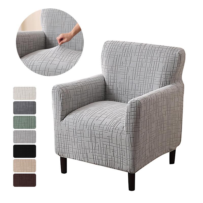 1PC Nordic Club Chair Cover for Living Room Elastic Jacquard Armchair Slipcover Non Slip Tub Single Sofa Slipcovers Funda Sillon