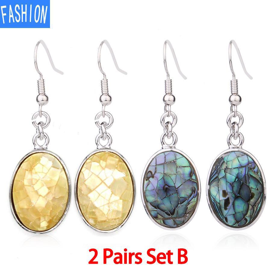 Náušnice s přírodní mušlí Oválné náušnice Náušnice Dámské pro volný čas Všestranné plážové šperky Mušlové náušnice