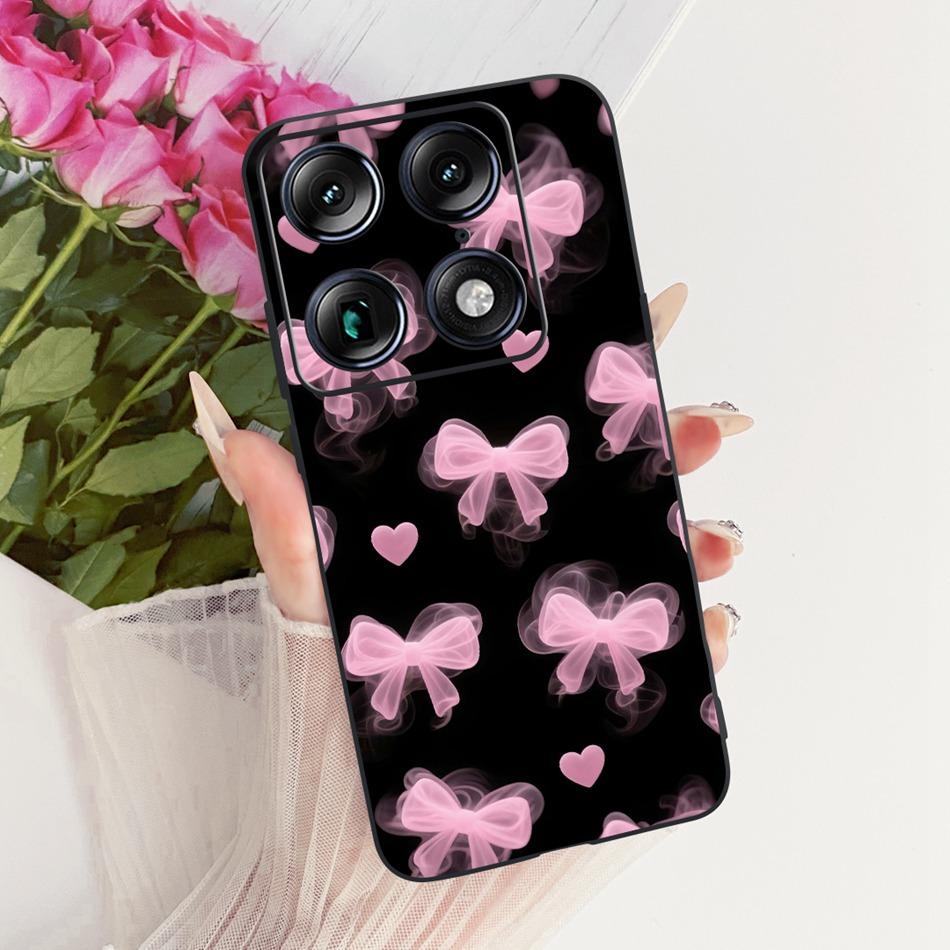 For Motorola Signature Cute Flower Butterfly Cat Painted Case For Motorola Signature XT2603-2 Black Silicone Soft Phone Cases