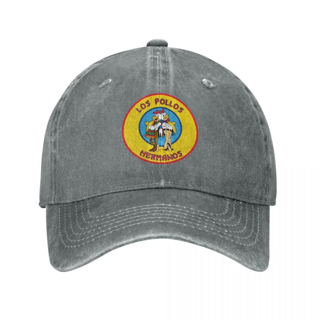 Los Pollos Hermanos Baseball Caps Casual Distressed Washed Fast Food Snapback Hat Unisex Style Outdoor Activities Hats Cap