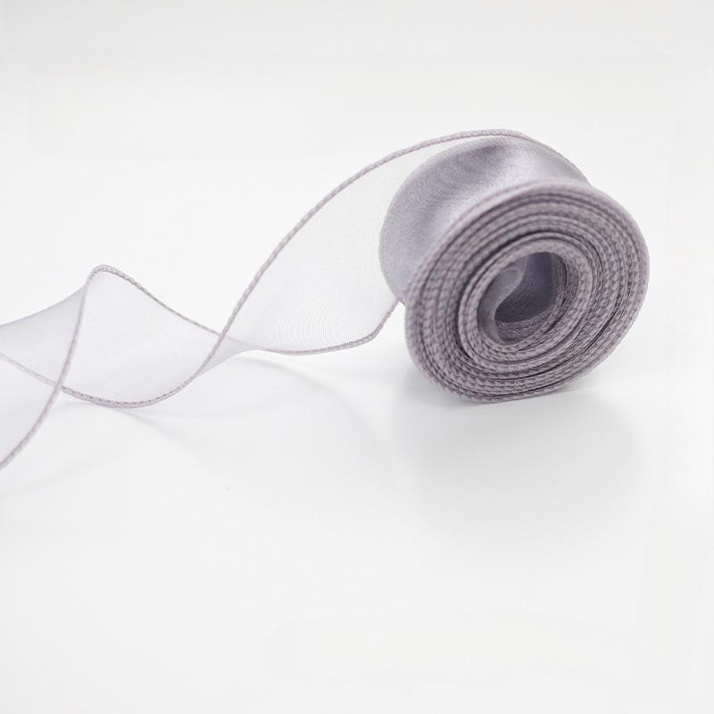 10 yards Rotolo di nastro di organza di colore pieno con bordo ondulato a coda di pesce per bouquet di fiori, regali, confezioni, decorazioni per feste di nozze