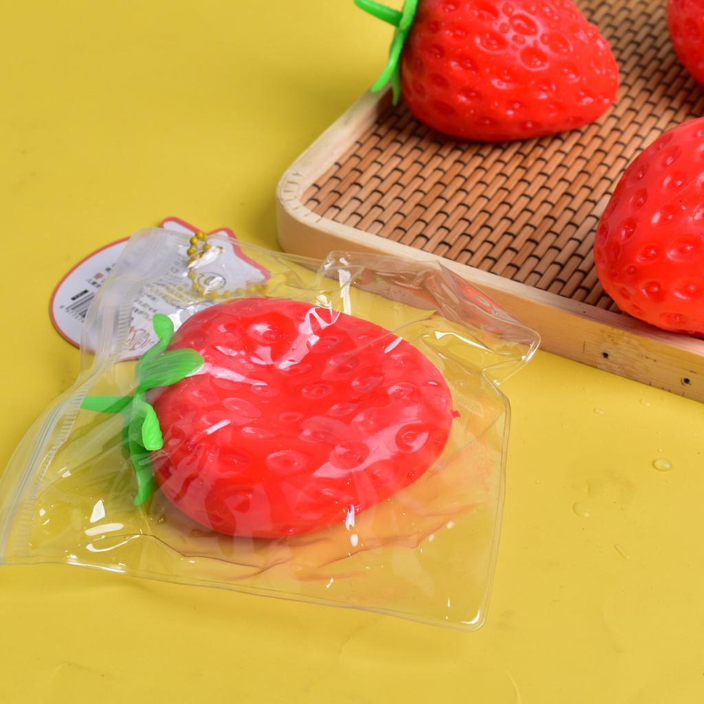 Strawberry Shaped Slow Rebound Stress Relief Toy TRP Material For Kids And Adults