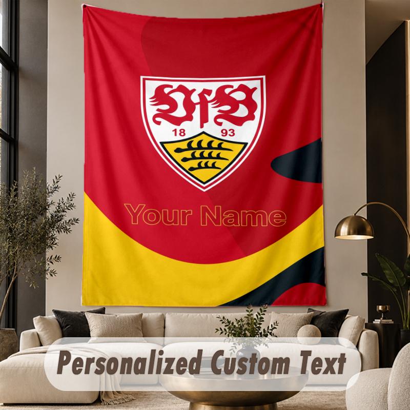 Custom Text Tapestry VfB Stuttgart FC Print Wall Tapestry Indoor Living Room Wall Decor
