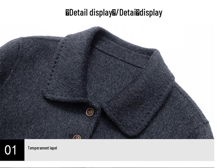 Double-Sided Camel Wool Mid-Length Slim Coat for Women - Autumn/Winter 2025 Collection