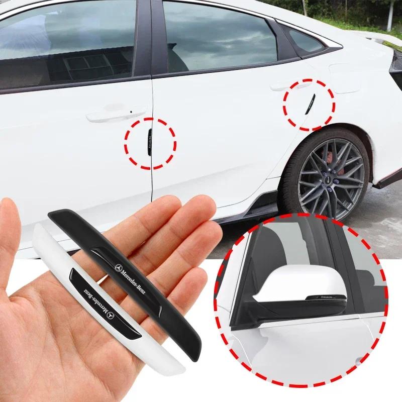 Twsqj4 2025 Hot 4Pcs Rubber Anti Collision Strip Car Door Rearview Mirror Protector Stickers For Mercedes Benz AMG GLC GLE W204 W205 W2