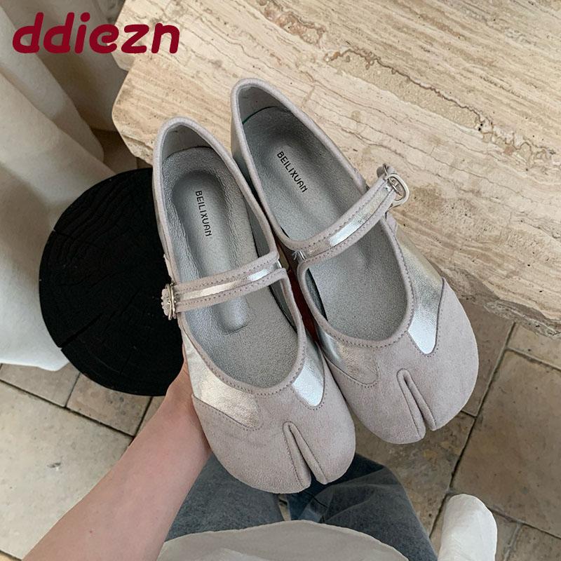 Fashion Fashion Buckle Strap Women Mary Janes Flats Shoes Luxury Female Shallow Footwear Strange Toe Ladies Flats Shoes lady