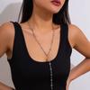 Y-shaped Crystal Pendant Necklace Jewelry Choker Necklace Fashion Metal Chain  Women