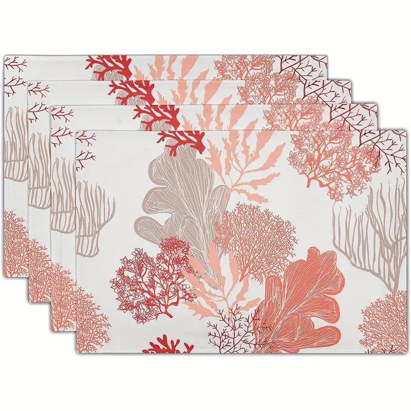 Seashell Summer Beach Placemat: Blue Ocean, Stain-Proof, Heat-Resistant Table Decoration.