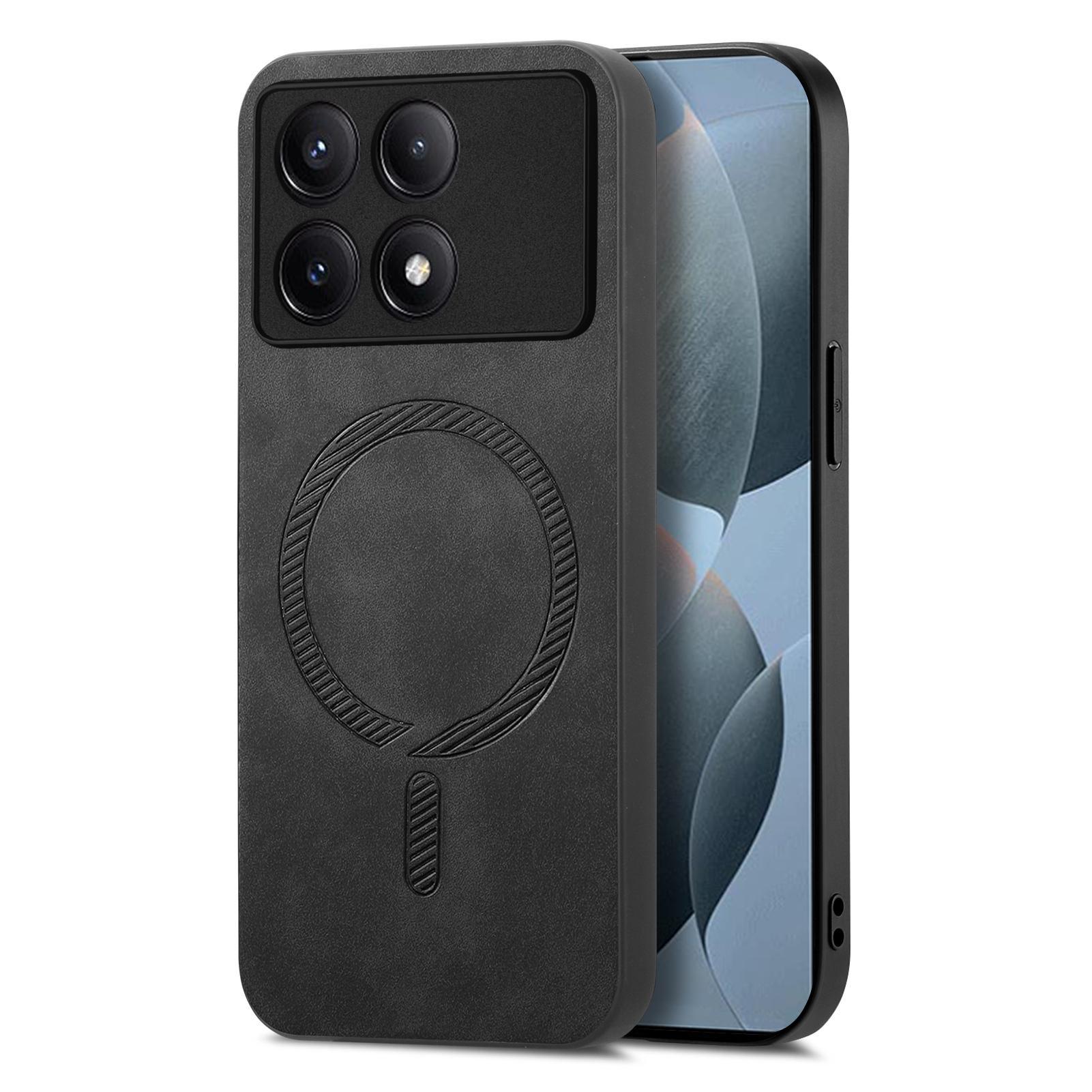 

Магнитный кожаный чехол для Xiaomi Redmi Note 13 Pro Plus 12 13C 13T POCO X6 5G C65 Беспроводная зарядка Противоударный Тонкий кожный чехол For Redmi A3 чёрный