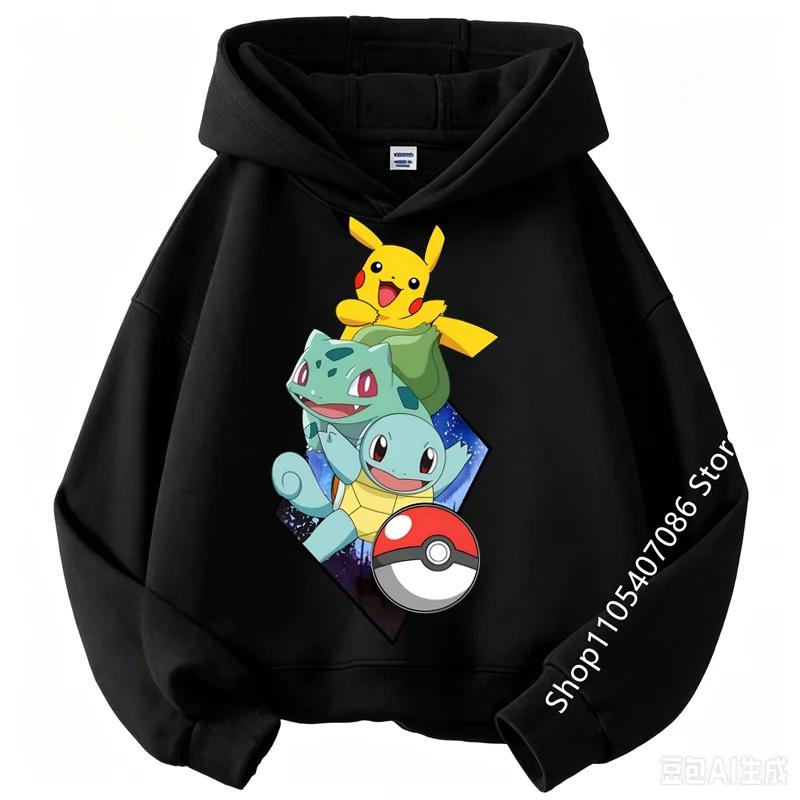 2026 Pikachu Dětská Mikina Nový Styl Chlapecká Sportovní Mikina Kreslený Potisk Dívčí Jaro-Podzim Dlouhý Rukáv Mikina Ležérní Vrchní Díl