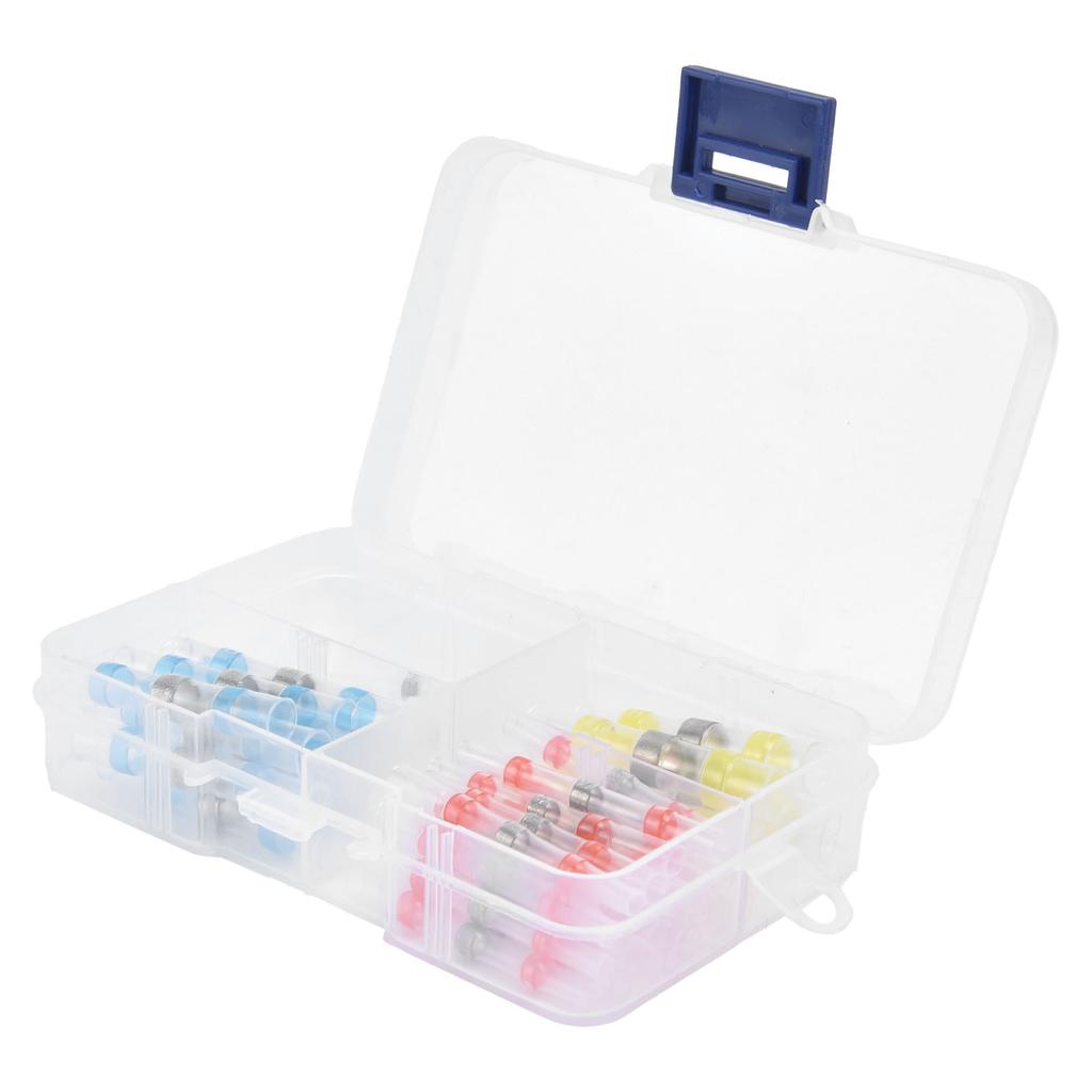 50pcs Waterproof Wire Connectors Bendable Marine Grade Insulated Electrical Wire TerminalsWhite 10 Red 23 Blue 12