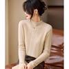 Srcr Women's 100% Cashmere Semi-High Collar Cable Knit Sweater