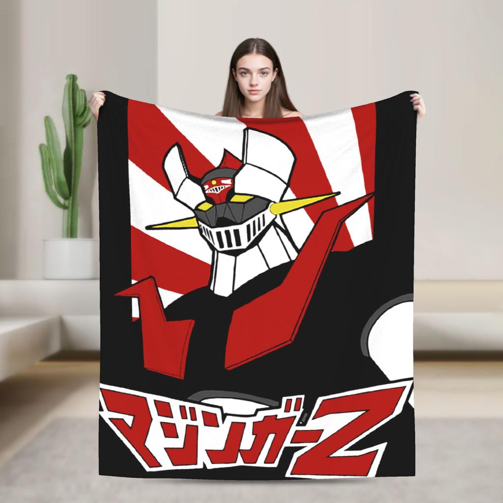 Mazinger Z Goldorak Actarus Decken Fleece Anime Roboter Grendizer Leichte Dünne Überwurfdecke für Bett Bettteppich