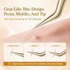 MASSCAKU Eyelash Extension Tweezers Fiber Tip Gold Stainless Steel Lash Pickup Tool for Volume Fans Classic Lash Isolation