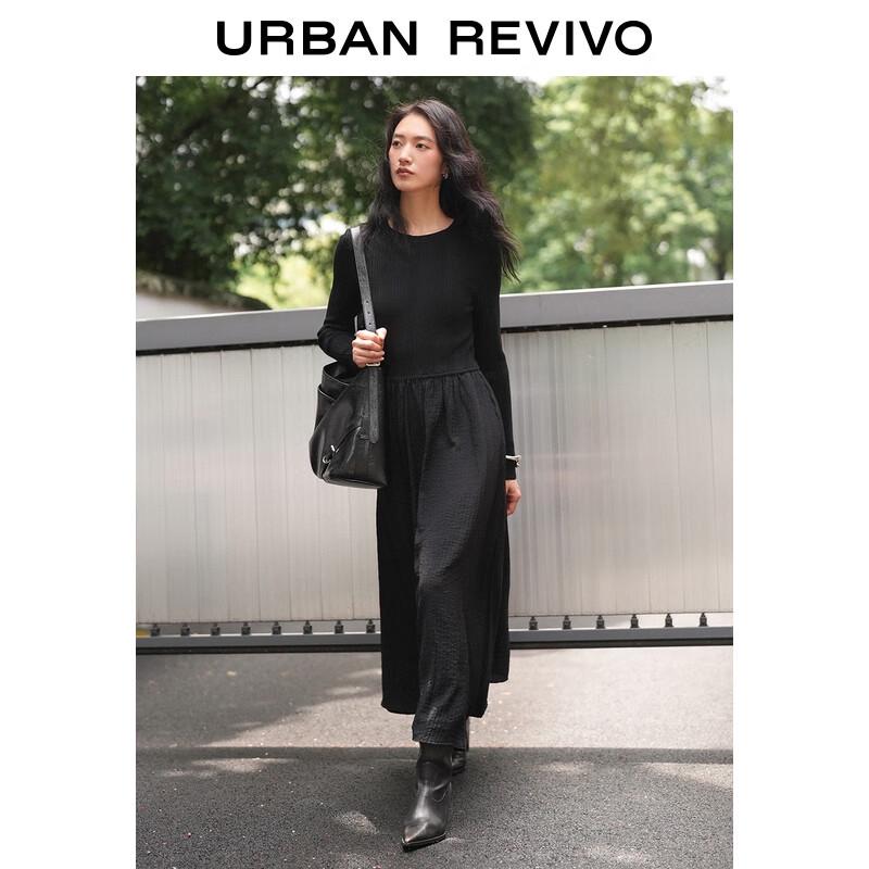 UR 2025 Autumn Elegant Textured Knit Dress