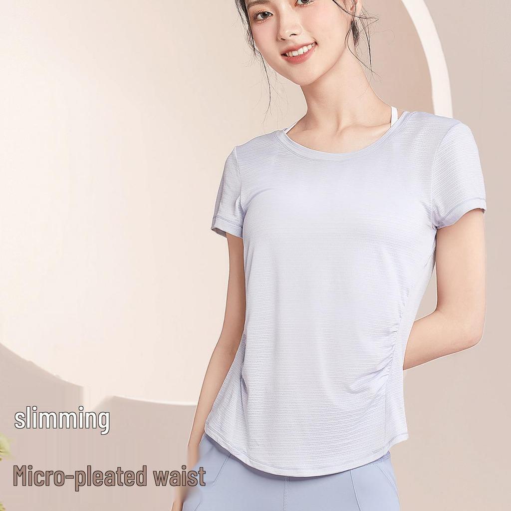 Women's Quick-Dry Yoga Running T-Shirt - Loose Fit, Short Sleeve, Lightweight Summer Cover-Up
