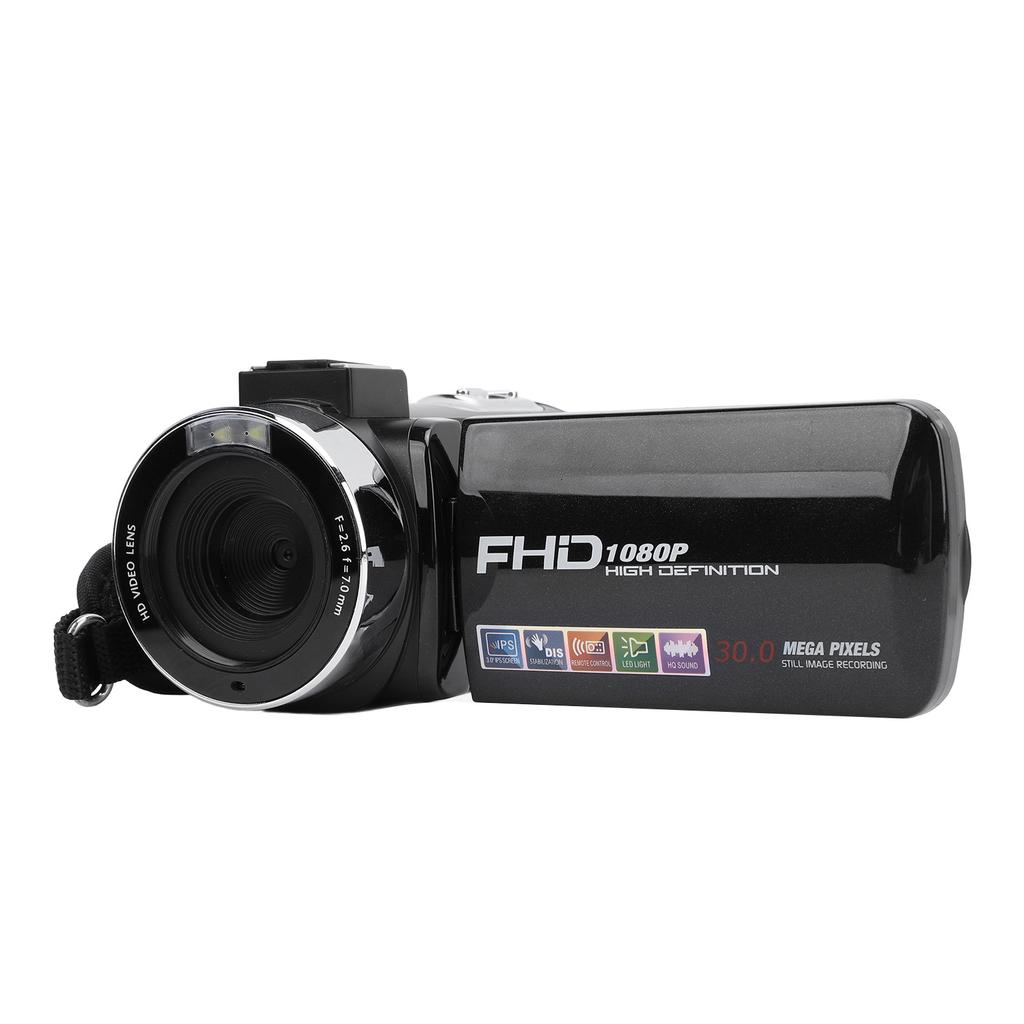 Video Camera 3 Inch TFT Rotation Screen 1080P 30MP 18X Digital Zoom Camcorder with Fill Light USB Fo