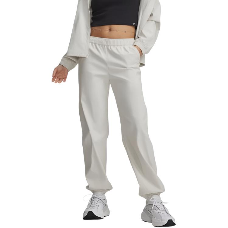 Under Armour Unstoppable Series Solid Color Woven Jogger Pants Women Off-White 6011400-110 S
