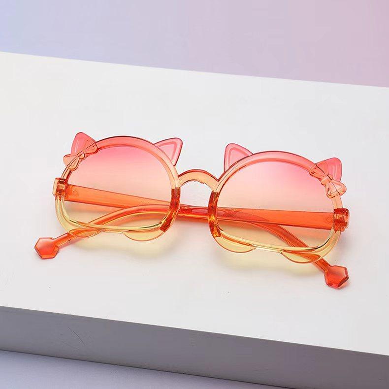One-Piece Children'S Sunglasses Cute Kitten Children'S Glasses Cartoon Candy Color Baby Sunglasses