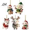 Reusable Christmas Party Favors Cute Animal Ornament, 2D Flat Sheep Dog Double-Sided Tree Hanging Supplies Acrylic Xmas Decoration for Lovers Holiday