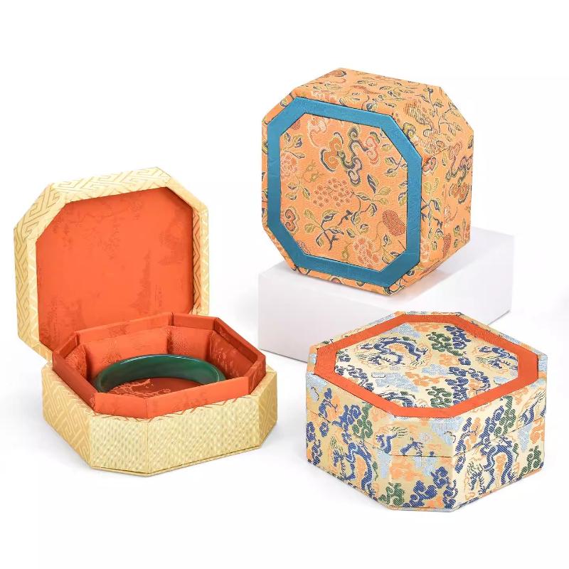 Chinese Style Jewelry Box with Lid Bracelet Bracelet Pendant Storage of Song Brocade Jade Gold Agate Cultural and Decorative Box