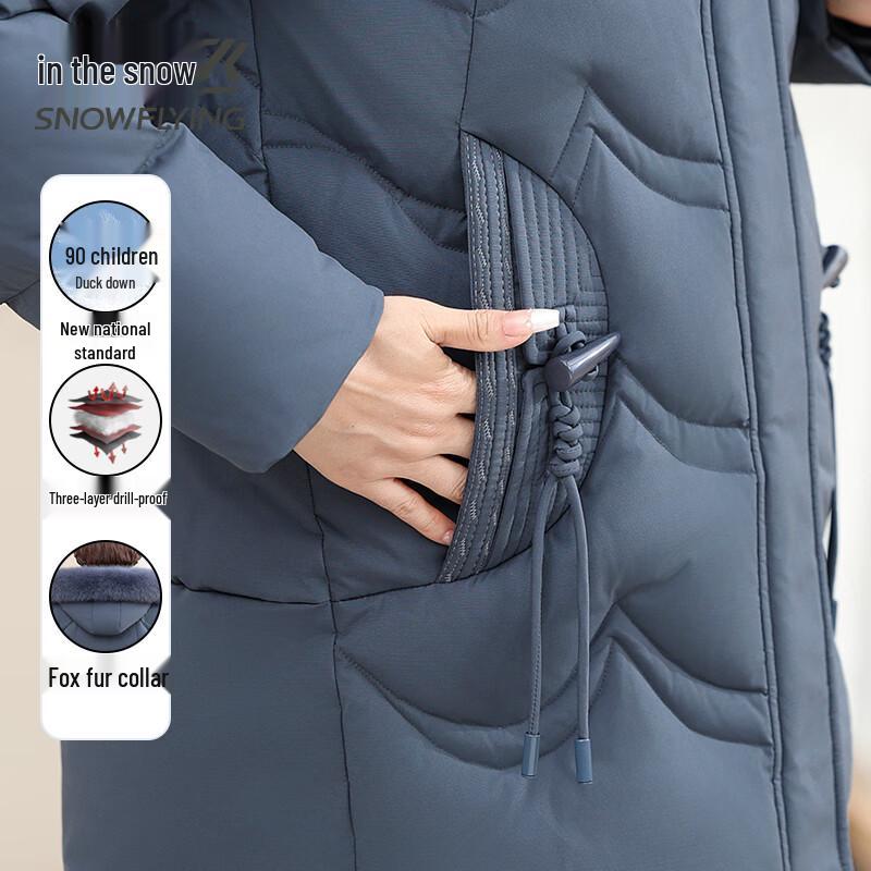 XueZhongFei Mid-Length Women's Down Jacket with Fox Fur Collar