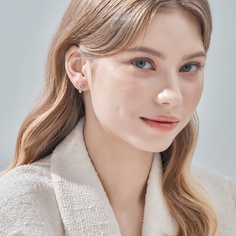 ELLE Jewelry 14K GF Fine Solitaire Two-Pin Earrings ELGPEE528