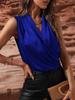 Women's Spring/Summer 2026 Sleeveless Satin pleated vest – European & American style sexy shirt