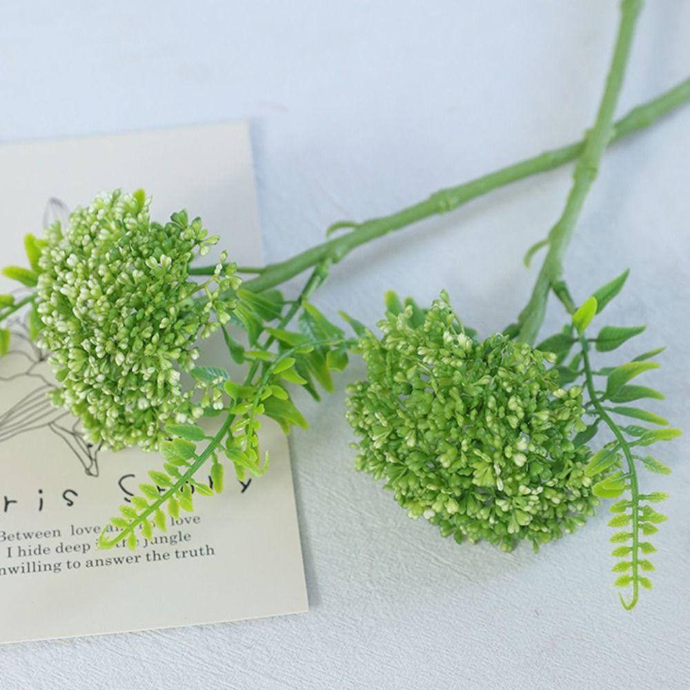 3PCS Plastic Artificial Oat Fruit Green Colorr Faux Oat Stems Green Plastic Flowers Wedding Floral