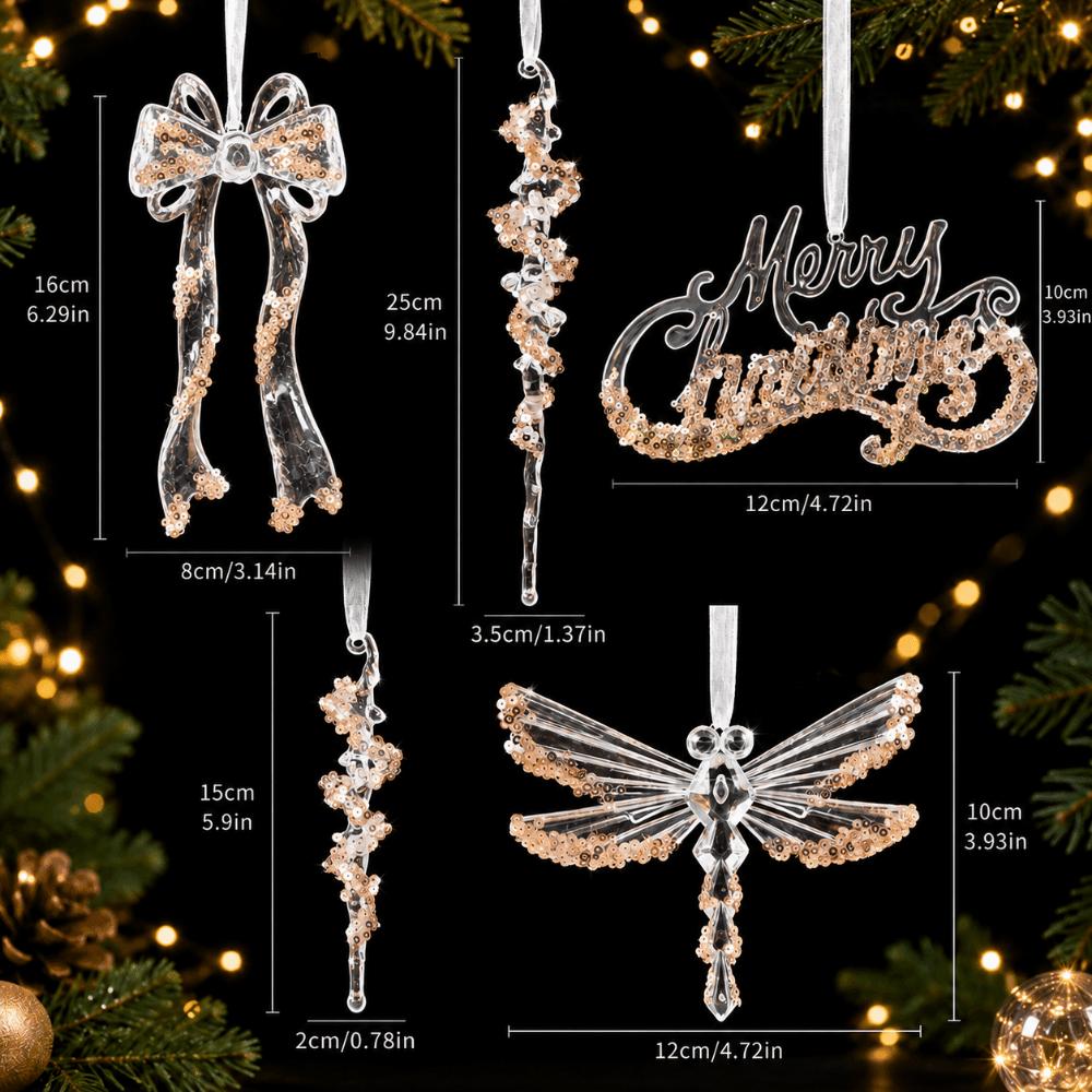 Transparent Christmas Hanging Pendants Lightweight Merry Christmas Ornament Holiday Gift
