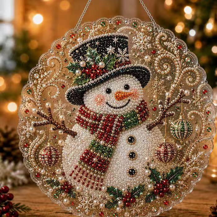 5D Diamond Painting Hanging Ornament Santa Claus Christmas Tree Decor Pendant with Chain Holiday Home Decoration