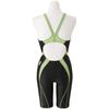 MIZUNO Junior Stream Ace Race Open Back Half Suit Green 130 FINA Swimming Approved (Girls) (N2MG0424) Color Size (International Federation)