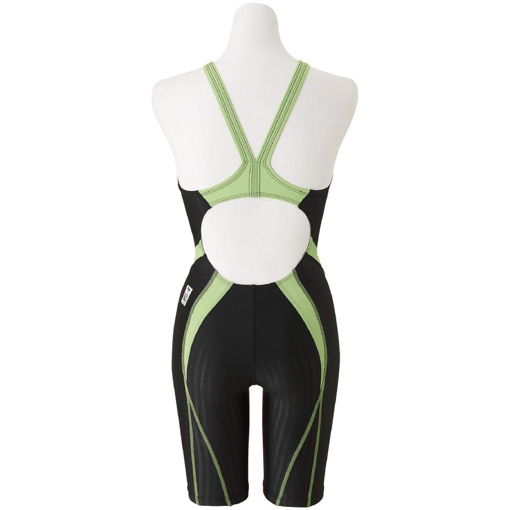 MIZUNO Junior Stream Ace Race Open Back Half Suit Green 130 FINA Swimming Approved (Girls) (N2MG0424) Color Size (International Federation)