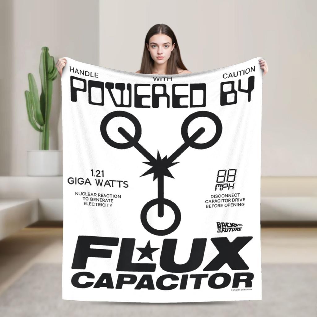 Delorean Back To the Future 80s Style Knitted Blanket Car Time Machine Flannel Throw Blankets Couch Printed Thin Multifunction