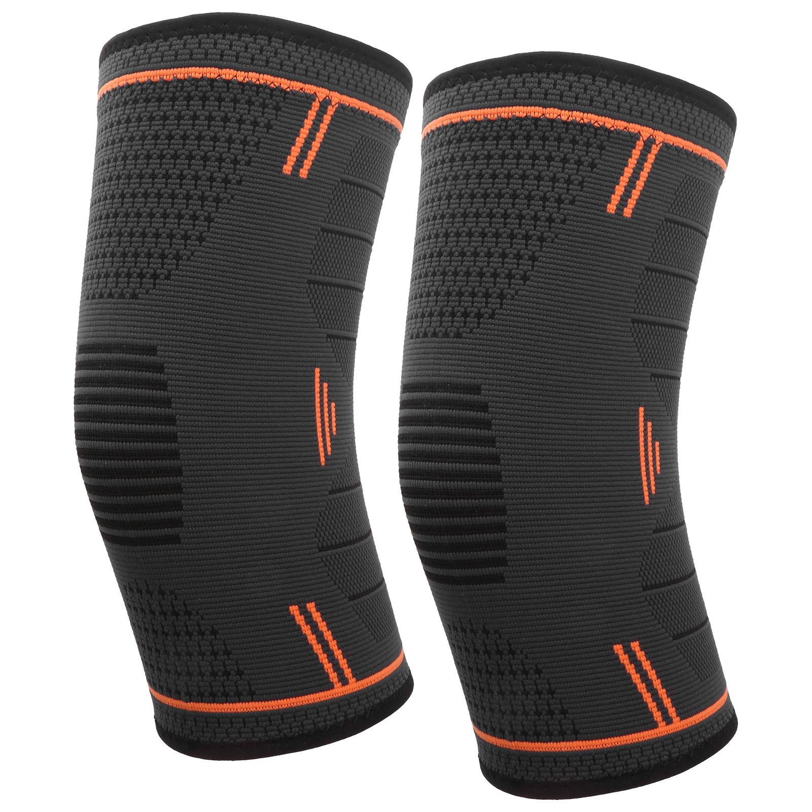 

Outdoor AntiSlip Sports Kneepad Fitness Knee Brace Knitted Knee Compression Sleeve(L Orange) оранжевый