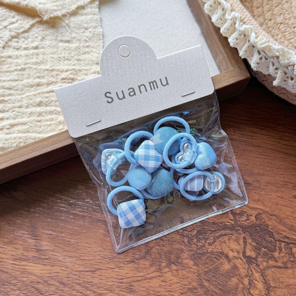 Neue Kinder lieben Karomuster Rundes Bohnen Haarband Gummiband Basic Hochelastisches Gummiband Kinder Einfaches Haarband
