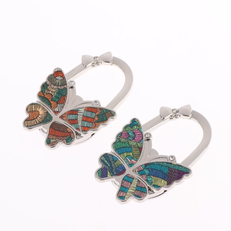 Portable Foldable Fashion Butterfly Purse Bag Table Hook Holder For Student Handbag Hanger For Home Decoration Desk Hook